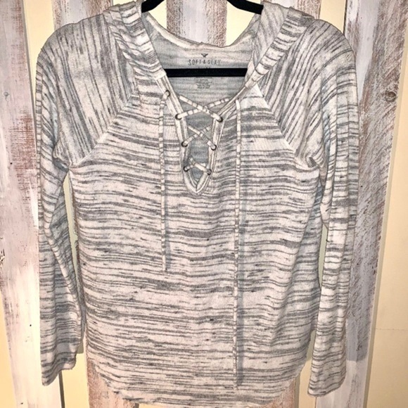 AE Soft and Sexy Marbled Grey Pullover - Picture 1 of 6